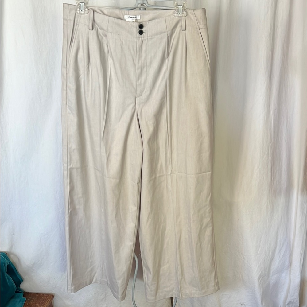 Cream Wide-Leg Pants